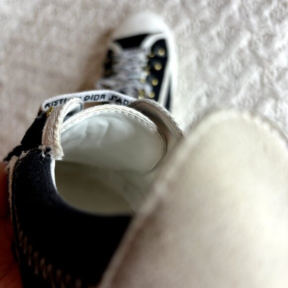 Dior Walk'n'Dior Women's Sneakers Black/White Canvas Sz 7‎ (39-40) Low Top Shoes - Picture 10 of 12